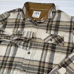Dubinik Customized Version Flannel Button Up Shirt Men's Medium Brown Plaid GUC